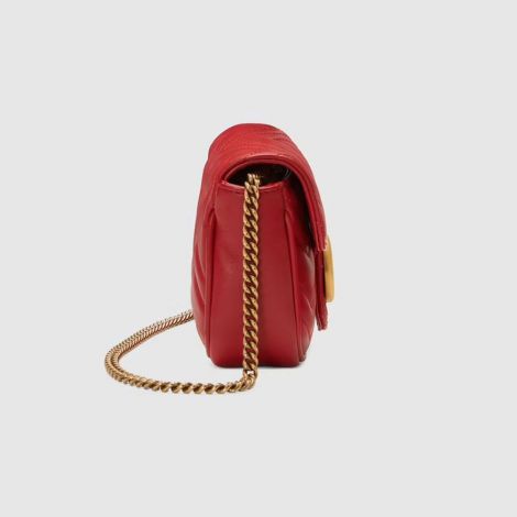 Gucci Çanta GG Marmont Mini Kırmızı - Gucci 2021 Canta Gg Marmont Matelasse Leather Super Mini Bag Kirmizi