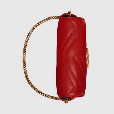Gucci Çanta GG Marmont Mini Kırmızı - Gucci 2021 Canta Gg Marmont Matelasse Leather Super Mini Bag Kirmizi