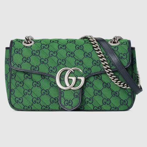 Gucci Çanta GG Marmont Small Yeşil - Gucci 2021 Canta Gg Marmont Multicolor Small Shoulder Bag Green Yesil