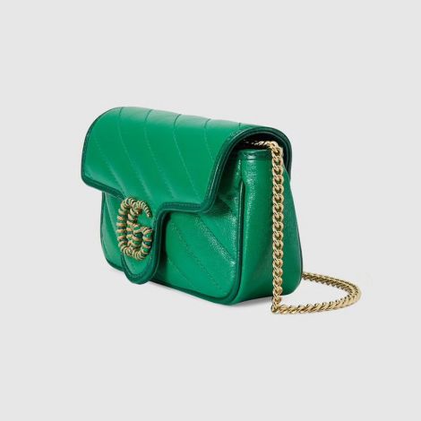 Gucci Çanta GG Marmont Super Yeşil - Gucci 2021 Canta Gg Marmont Super Mini Bag Green Emerald Yesil