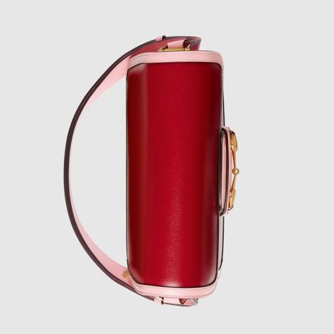 Gucci Çanta Horsebit 1955 Kırmızı - Gucci 2021 Canta Horsebit 1955 Small Shoulder Bag Red Pink Kirmizi