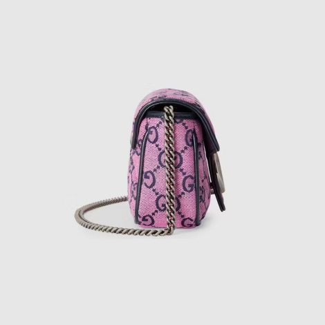 Gucci Çanta GG Marmont Mini Pembe - Gucci Bag Canta Gg Marmont Multicolor Super Mini Bag Pink Blue Pembe