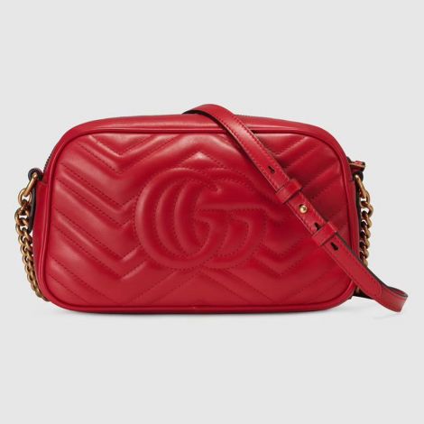 Gucci Çanta GG Marmont Matelasse Kırmızı - Gucci Bag Canta Gg Marmont Small Matelasse Shoulder Bag Red Kirmizi