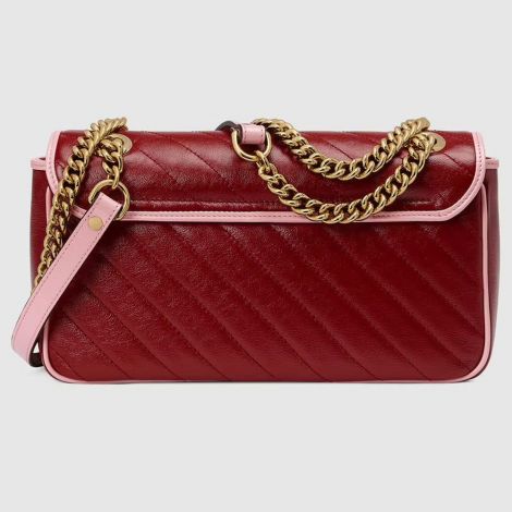 Gucci Çanta GG Marmont Small Kırmızı - Gucci Bag Canta Gg Marmont Small Shoulder Bag Red Pink Pembe Kirmizi