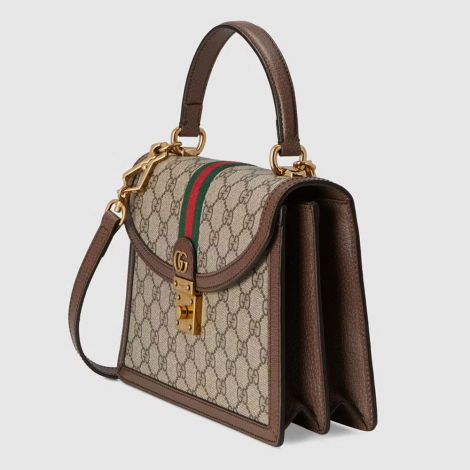 Gucci Çanta Ophidia Small Kahverengi - Gucci Bag Canta Ophidia Small Top Handle Bag With Web Gri Kahverengi