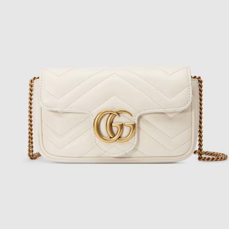 Gucci Çanta GG Marmont Matelasse Beyaz - Gucci Canta 2021 Gg Marmont Matelasse Leather Super Mini Bag Beyaz