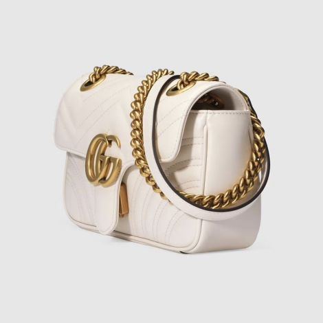 Gucci Çanta GG Marmont Small Beyaz - Gucci Canta 2021 Gg Marmont Matelasse Mini Bag White Beyaz
