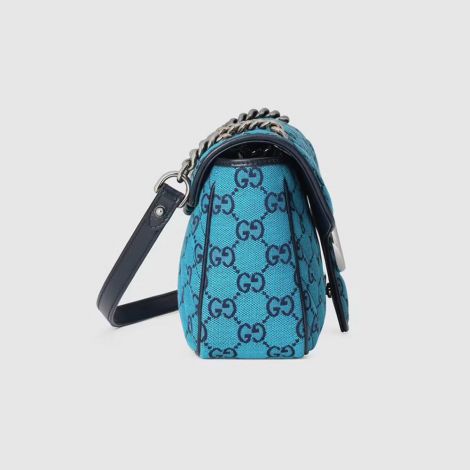 Gucci Çanta GG Marmont Small Mavi - Gucci Canta 2021 Gg Marmont Multicolor Small Shoulder Bag Blue Mavi