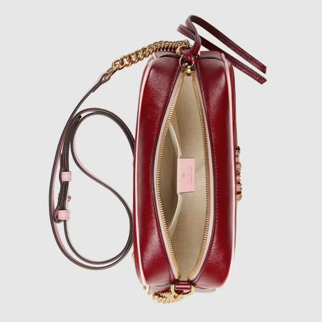 Gucci Çanta GG Marmont Small Kırmızı - Gucci Canta 2021 Gg Marmont Small Shoulder Bag Dark Red Pastel Kirmizi