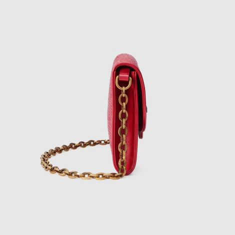 Gucci Çanta Horsebit 1955 Kırmızı - Gucci Canta 2021 Horsebit 1955 Small Shoulder Bag Coral Straw Kirmizi
