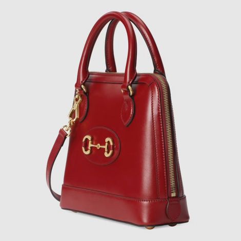 Gucci Çanta Horsebit 1955 Kırmızı - Gucci Canta 2021 Horsebit 1955 Small Top Handle Bag Red Kirmizi