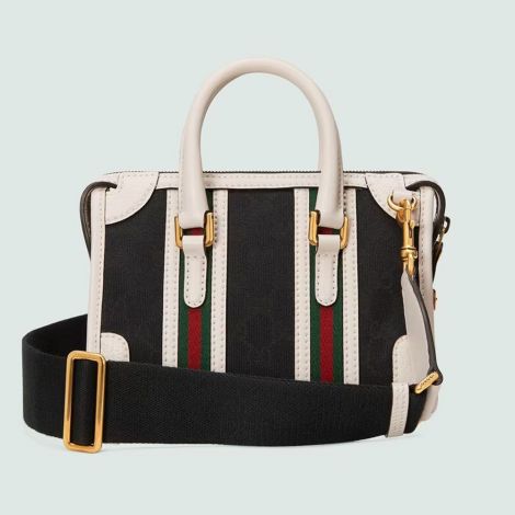 Gucci Çanta Bauletto Mini Siyah - Gucci Canta 22 Bauletto Mini Top Handle Bag Crossbody Bags For Women Beyaz Siyah