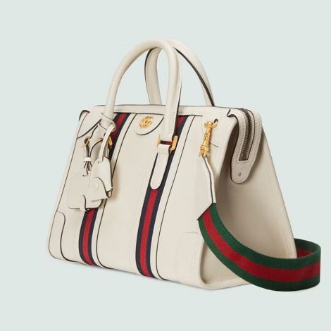 Gucci Çanta Bauletto Mini Beyaz - Gucci Canta 22 Bauletto Mini Top Handle Bag Crossbody Bags For Women White Beyaz