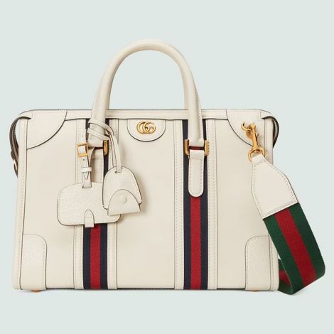 Gucci Çanta Bauletto Mini Beyaz - Gucci Canta 22 Bauletto Mini Top Handle Bag Crossbody Bags For Women White Beyaz