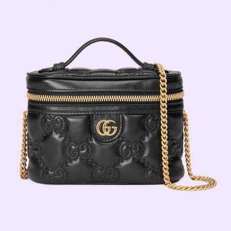 Gucci Çanta GG Matelasse Mini Siyah - Gucci Canta 22 Gg Matelasse Top Handle Mini Bag Black Siyah