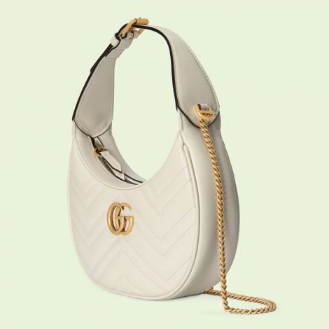 Gucci Çanta GG Marmont GG Marmont Half Moon Mini Beyaz - Gucci Canta 22 Handbags Mini Bags For Women Gg Marmont Half Moon Shaped Mini Bag Beyaz