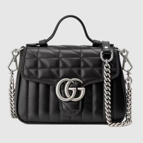 Gucci Çanta GG Marmont Mini Siyah - Gucci Canta 22 Handbags Mini Bags For Women Gg Marmont Mini Top Handle Bag Black Siyah