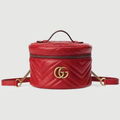 Gucci Çanta Marmont Kırmızı - Gucci Canta Kadin 21 Gg Marmont Mini Backpack Kirmizi