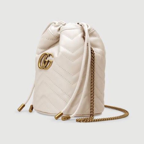Gucci Çanta Marmont Beyaz - Gucci Canta Kadin 21 Gg Marmont Mini Bucket Bag Beyaz
