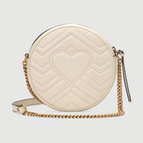 Gucci Çanta Marmont Beyaz - Gucci Canta Kadin 21 Gg Marmont Mini Round Shoulder Bag Beyaz