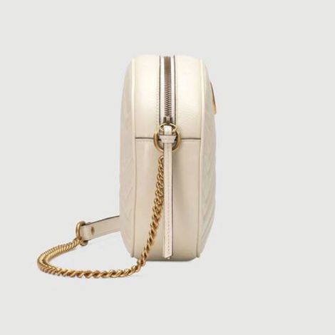 Gucci Çanta Marmont Beyaz - Gucci Canta Kadin 21 Gg Marmont Mini Round Shoulder Bag Beyaz