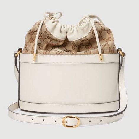 Gucci Çanta Horsebit Beyaz - Gucci Canta Kadin 21 Horsebit 1955 Bucket Bag Beyaz