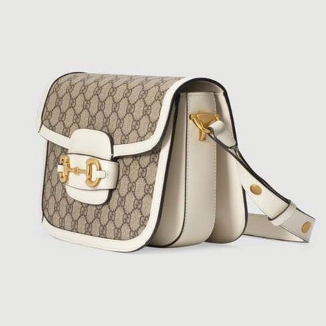 Gucci Çanta Horsebit Beyaz - Gucci Canta Kadin 21 Horsebit 1955 Small Shoulder Bag Supreme Beyaz