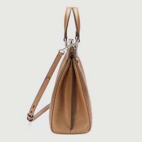 Gucci Çanta Zumi Kahverengi - Gucci Canta Kadin 21 Zumi Grainy Leather Medium Top Handle Bag Kahverengi
