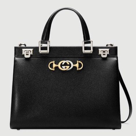 Gucci Çanta Zumi Siyah - Gucci Canta Kadin 21 Zumi Grainy Leather Medium Top Handle Bag Siyah