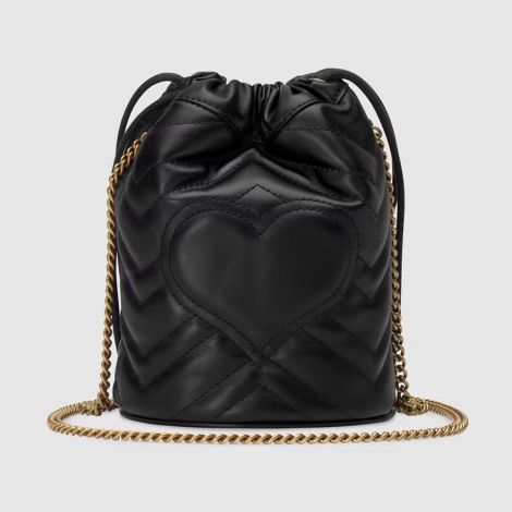 Gucci Çanta GG Marmont Mini Siyah - Gucci El Cantasi Gg Marmont Mini Bucket Bag Black Siyah