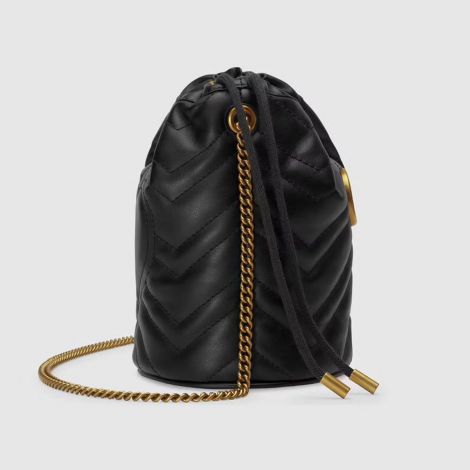 Gucci Çanta GG Marmont Mini Siyah - Gucci El Cantasi Gg Marmont Mini Bucket Bag Black Siyah