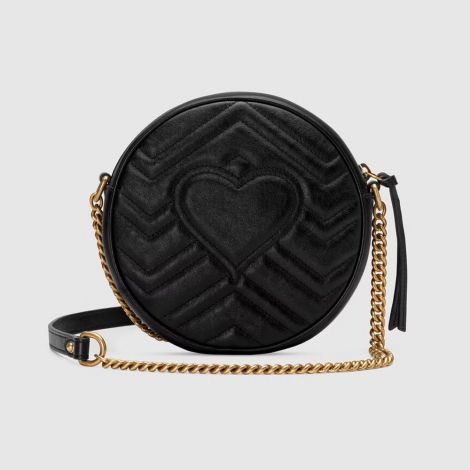 Gucci Çanta GG Marmont Mini Siyah - Gucci El Cantasi Gg Marmont Mini Round Shoulder Bag Black Siyah
