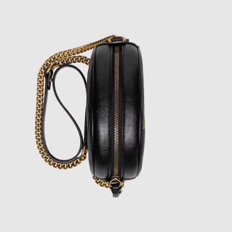 Gucci Çanta GG Marmont Mini Siyah - Gucci El Cantasi Gg Marmont Mini Round Shoulder Bag Black Siyah