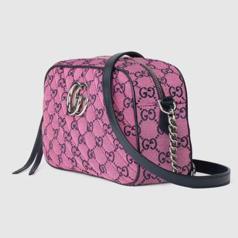 Gucci Çanta GG Marmont Mini Pembe - Gucci El Cantasi Gg Marmont Multicolor Small Shoulder Bag Blue Pink Pembe