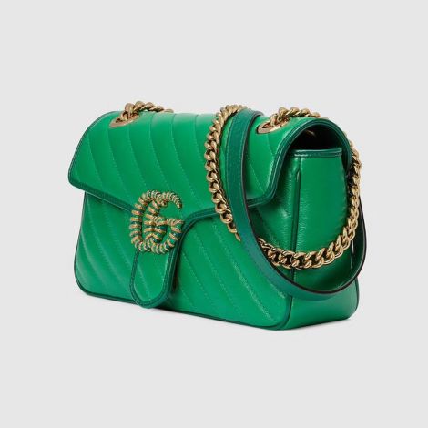 Gucci Çanta GG Marmont Small Yeşil - Gucci El Cantasi Gg Marmont Small Shoulder Bag Green Yesil