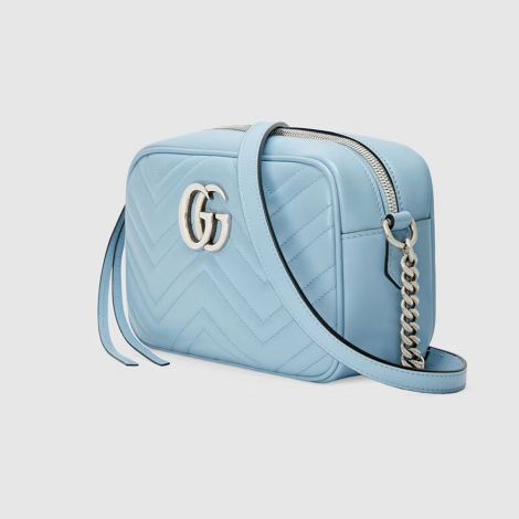 Gucci Çanta GG Marmont Small Mavi - Gucci El Cantasi Gg Marmont Small Shoulder Bag Pastel Blue Mavi