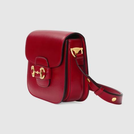 Gucci Çanta Horsebit 1955 Kırmızı - Gucci El Cantasi Horsebit 1955 Shoulder Bag Red Kirmizi