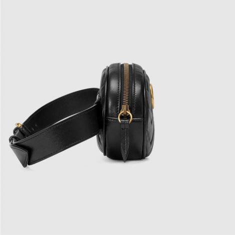 Gucci Çanta Marmont Siyah - Gucci Gg Marmont Matelass Leather Belt Bag Siyah