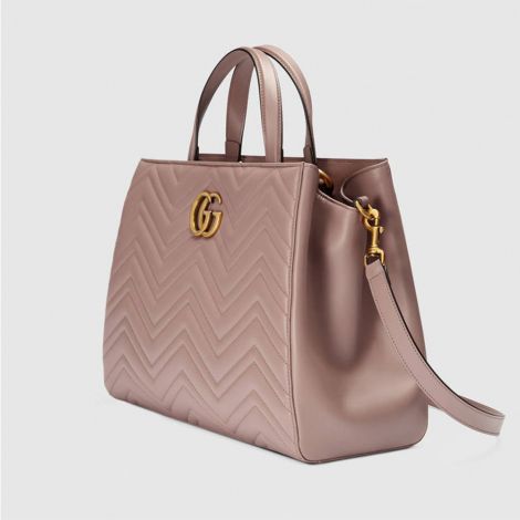 Gucci Çanta Marmont Medium Bej - Gucci Gg Marmont Medium Matelass Top Handle Bag Bej
