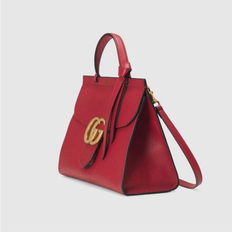 Gucci Çanta Marmont Small Kırmızı - Gucci Gg Marmont Small Top Handle Bag Kirmizi