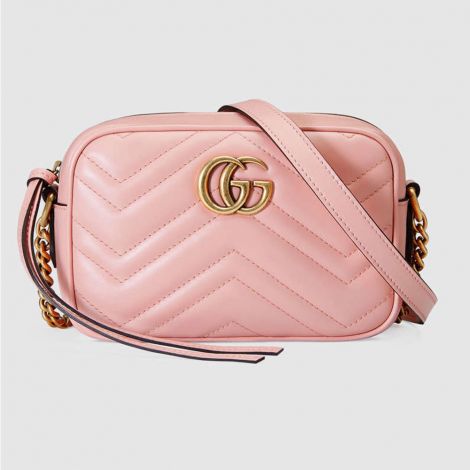 Gucci Çanta Marmont Mini Pembe - Gucci Mini Canta Womens Handbags Shoulder Bag Gg Marmont Matelass Pembe