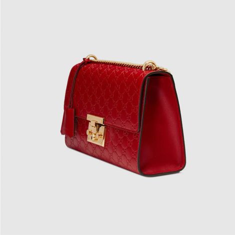 Gucci Çanta Padlock Medium Kırmızı - Gucci Padlock Medium Gucci Signature Shoulder Bag Zincirli Kirmizi