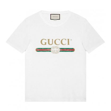 Gucci Tişört Logo Beyaz - Gucci Erkek Tisort 21 Men Clothing T Shirts Gucci White Beyaz