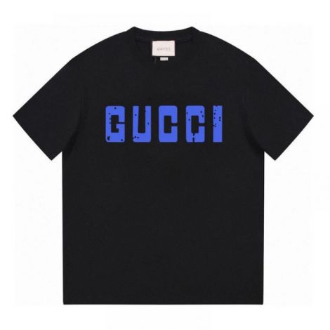 Gucci Tişört Simple Printed Siyah - Gucci Erkek Tisort Gucci Men T Shirt Gucci Tisort Gucci Simple Printed T Shirt Siyah
