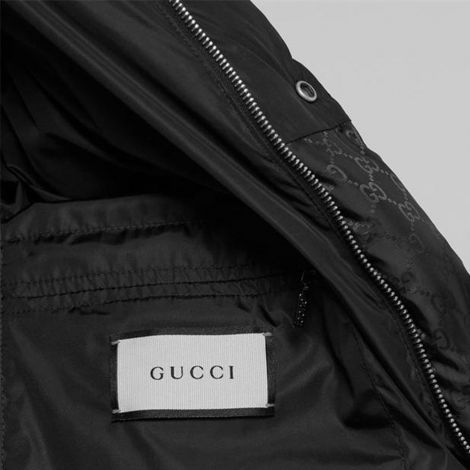 Gucci Mont Jacquard Siyah - Gucci Gg Jacquard Nylon Padded Coat Sisme Mont Erkek Siyah