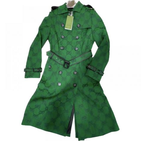 Gucci Trench Coat Yeşil - Gucci Kadin Trench Coat Yesil