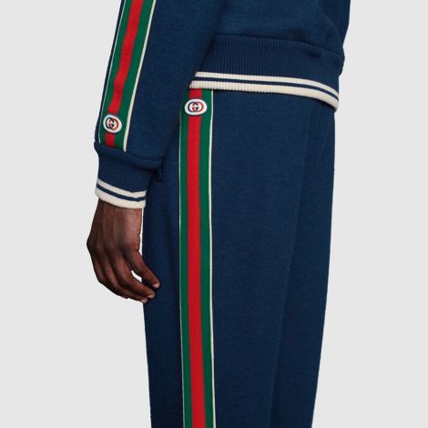 Gucci Eşofman Takımı Zip Up Lacivert - Gucci Men Cashmere Zip Up Jacket Blue Esofman Ust Mavi