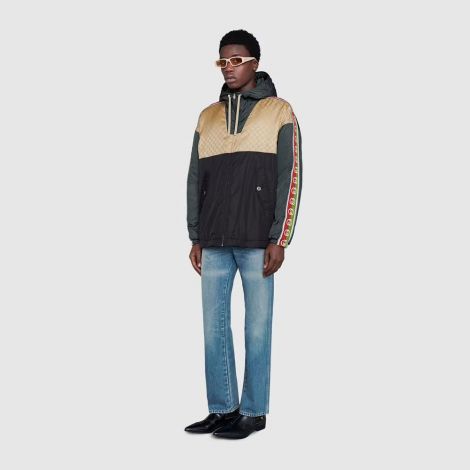 Gucci Mont GG Jacquard Siyah - Gucci Mont Ceket Down Jackets For Men Gg Jacquard Nylon Jacket Renkli Siyah