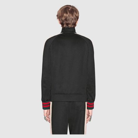 Gucci Polar Technical Jersey Siyah - Gucci Polar Ceket Sweatshirts For Men Technical Jersey Jacket Siyah