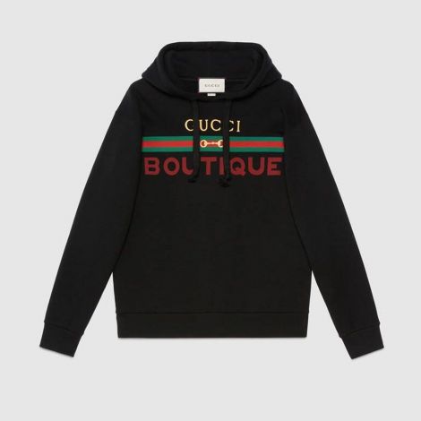 Gucci Sweatshirt Boutique Siyah - Gucci Sweatshirt Erkek 21 Hoodie Boutique Print Siyah